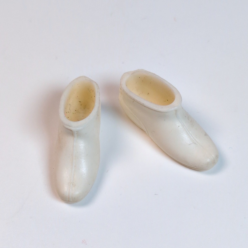 Vtg 60s Barbie Skipper GLAD PLAIDS #1946 White Japan Go Go Ankle Boots Squishy
